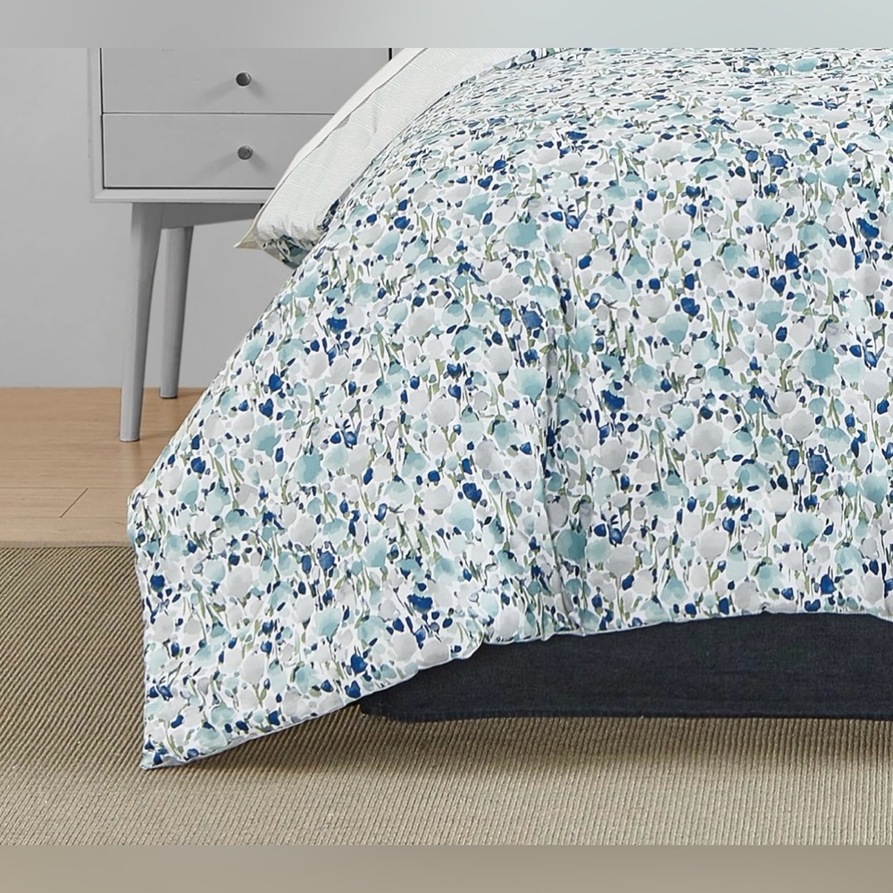 Poppy & Fritz Olivia Cotton Blue Duvet Cover Set Twin - Picture 6 of 11